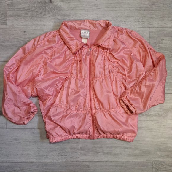 ADIDAS Pink Slouchy Collared Puffer Jacket - Picture 1 of 8